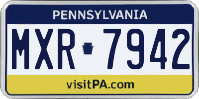 PA license plate MXR7942