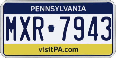 PA license plate MXR7943
