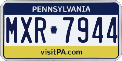 PA license plate MXR7944