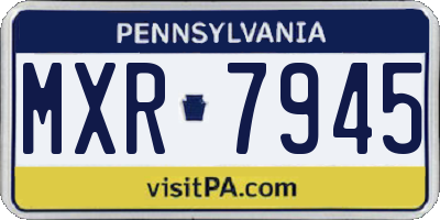 PA license plate MXR7945