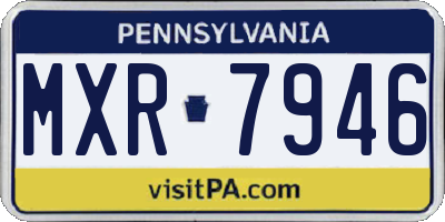 PA license plate MXR7946