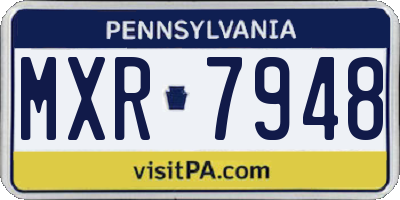 PA license plate MXR7948