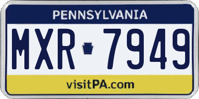 PA license plate MXR7949