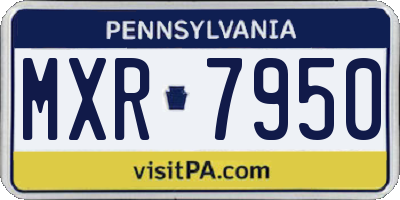 PA license plate MXR7950