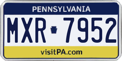 PA license plate MXR7952