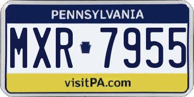 PA license plate MXR7955