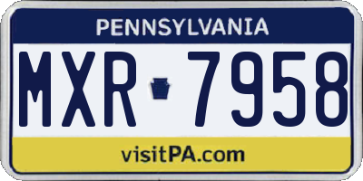 PA license plate MXR7958