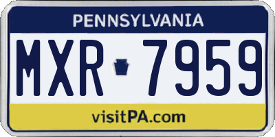 PA license plate MXR7959