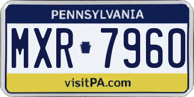PA license plate MXR7960