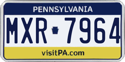 PA license plate MXR7964