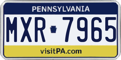 PA license plate MXR7965