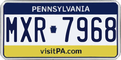 PA license plate MXR7968
