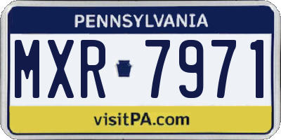 PA license plate MXR7971