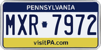 PA license plate MXR7972