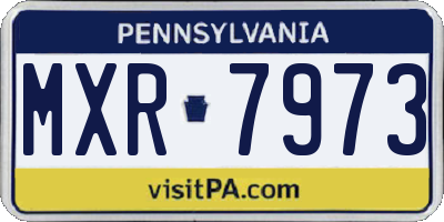 PA license plate MXR7973