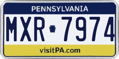 PA license plate MXR7974