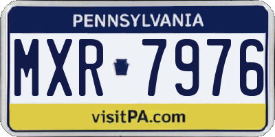 PA license plate MXR7976
