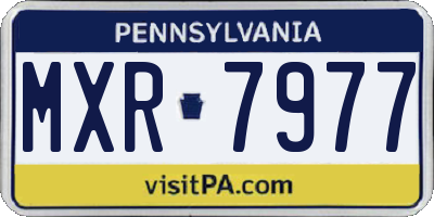 PA license plate MXR7977