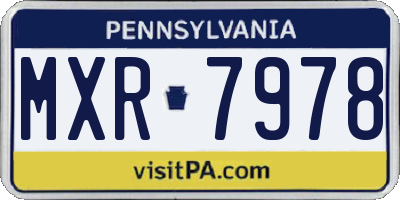 PA license plate MXR7978