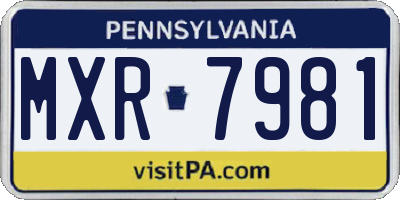 PA license plate MXR7981