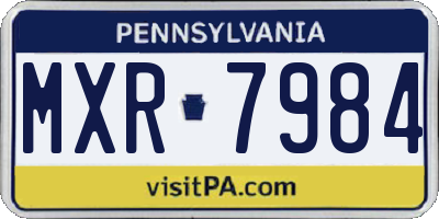 PA license plate MXR7984