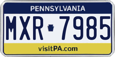PA license plate MXR7985
