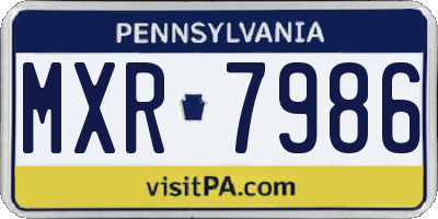 PA license plate MXR7986