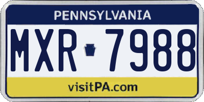 PA license plate MXR7988