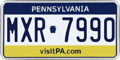 PA license plate MXR7990