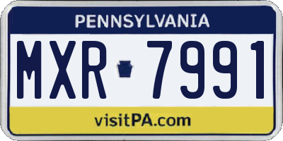 PA license plate MXR7991