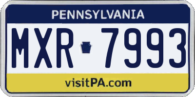 PA license plate MXR7993