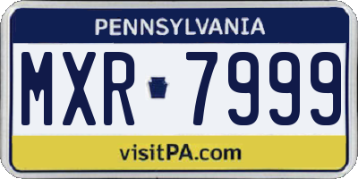PA license plate MXR7999