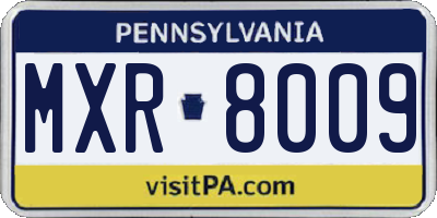 PA license plate MXR8009