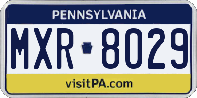 PA license plate MXR8029