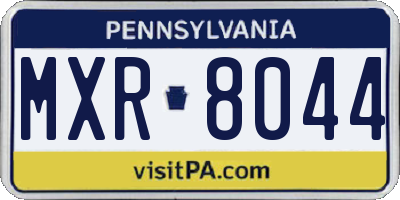 PA license plate MXR8044