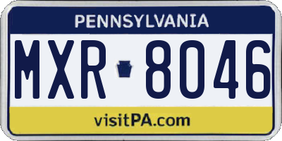 PA license plate MXR8046