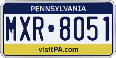PA license plate MXR8051