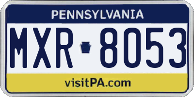 PA license plate MXR8053