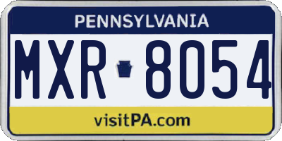 PA license plate MXR8054