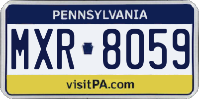 PA license plate MXR8059