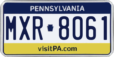 PA license plate MXR8061