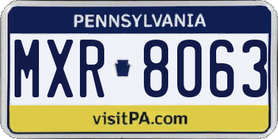 PA license plate MXR8063