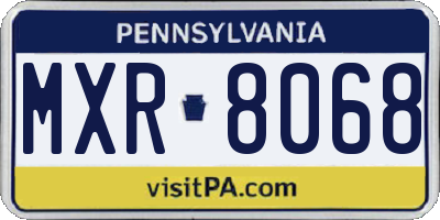 PA license plate MXR8068