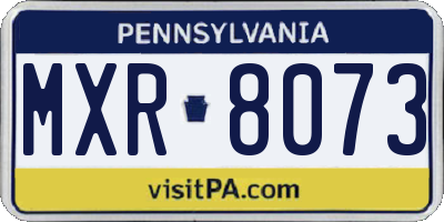 PA license plate MXR8073