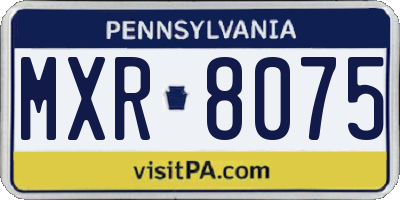 PA license plate MXR8075