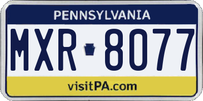 PA license plate MXR8077