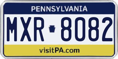 PA license plate MXR8082