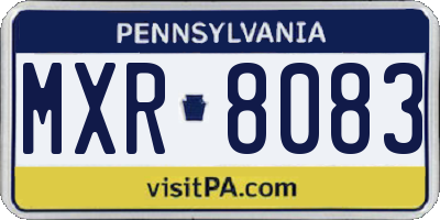PA license plate MXR8083