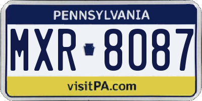 PA license plate MXR8087