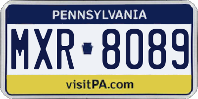PA license plate MXR8089